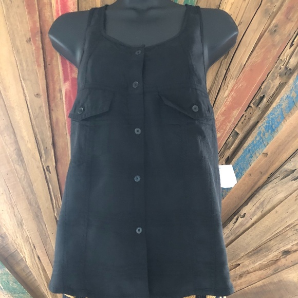 NWT T by Alexander Wang black cupro tunic/top/blouse Sz M - Picture 1 of 10